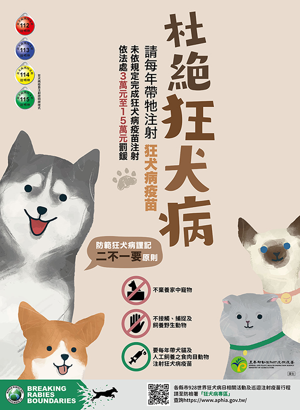 杜絕狂犬病-請每年帶牠注射狂犬病疫苗宣導