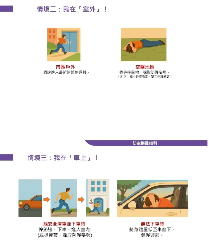 當防空警報響起-室外避難方式